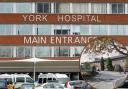 York Hospital, where the elderly patient was operated on, after initially being treated at (inset) Harrogate District Hospital