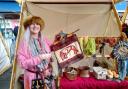Una Windweaver, nalbinder, and her stall at theJorvik Viking Festival in York. Pic by Megi Rychlikova