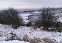 Snow at the Hole of Horcum up on the North York Moors today