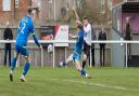 Lee Mason nets what proved to be the winning goal for title-chasers Ashington shortly before half time.