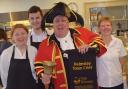 Flashback to Helmsley Town Crier David Hinde with his scroll at Porters Coffee shop