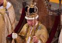King Charles III after being crowned by The Archbishop of Canterbury