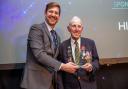 York Community Pride Person of the Year Ken Cooke being presented the award by James Scottwood from Hiscox