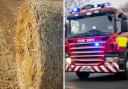 Firefighters were called after 1,500 straw bales caught fire in Burton Salmon