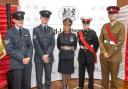 Lord Lieutenant, Jo Ropner (centre) with the 2023 Lord-Lieutenant Cadets of North Yorkshire