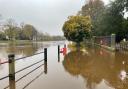 Flooding in Dame Judi Dench Walk, York, this morning (Sat, Nov 4)