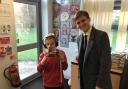 Keir Mather MP with pupil Zac