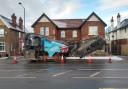 The machine parked outside Dringhouses Post Office and Café at No. 12 in Tadcaster Road yesterday