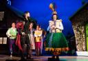 L to R: Matthew Curnier, James Mackenzie, Emily Taylor, Mia Overfield and Robin Simpson in Jack and the Beanstalk at York Theatre Royal