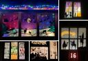 Season's greetings from Naburn: some of the windows taking part in this year's advent display