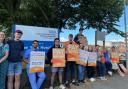 Junior doctors on the picket line outside York Hospital at a previous strike on Thursday, July 13