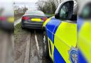 A wanted man was found inside this car after police stopped the driver near Harrogate