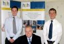 From left, apprentice Mathew Clough, Robert Woolley partner at HPH, and apprentice Oliver Butterfield
