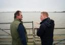 Flooding Minister Robbie Moore at Farmland in Low Emmotland