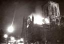 Fires sweeps through the south transept of York Minster in July 1984
