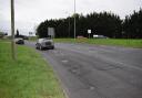 The A1079 Grimston Bar roundabout as it approaches the B1228 Elvington Lane