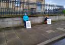 Campaigners hold a silent vigil outside York Crown Court