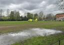 The Air Ambulance was spotted in Bootham Park at 1.25pm today
