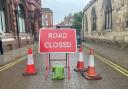 High Ousegate is closed to traffic while Yorkshire Water diverts a water main