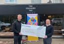 Menfulness trustee Matty Lewis was presented with a cheque for £5,000 by Persimmon Yorkshire commercial director Simon Winship
