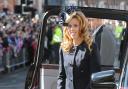 Princess Beatrice wows the crowd as she arrives at Mickelgate Bar