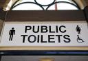 Public Toilets sign. PA