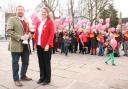 Councillor Dafydd Williams and prospective Labour MP for York Central, Rachael Maskell, at the launch of Labour’s campaign
