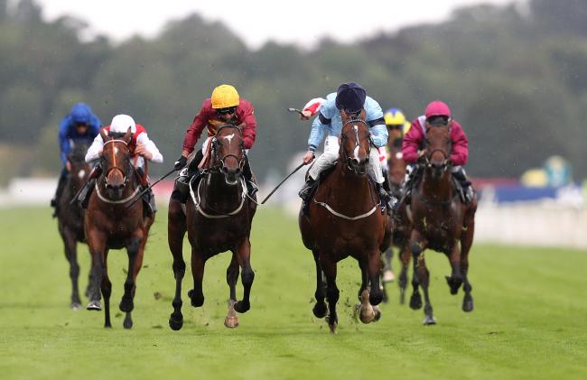 File photo dated 19-08-2020 of Gear Up ridden by jockey Silvestre De Sousa (centre left yellow helmet) on the way to winning the Tattersalls Acomb Stakes during day one of the Yorkshire Ebor Festival at York Racecourse.