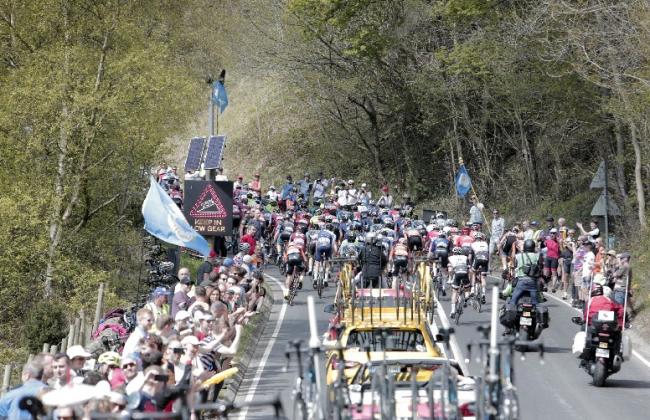 Riders make their way up Sutton Bank in a Tour de Yorkshire race  Picture: Stuart Boulton