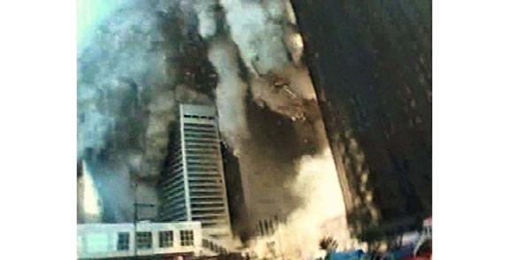 York Press: A still from Paul’s film of the 9/11 attack York Press: A still from Paul’s film of the 9/11 attack