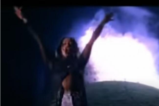 N-Trance video for Set You Free filmed at Clifford's Tower on Bonfire Night 1994. Image from YouTube video