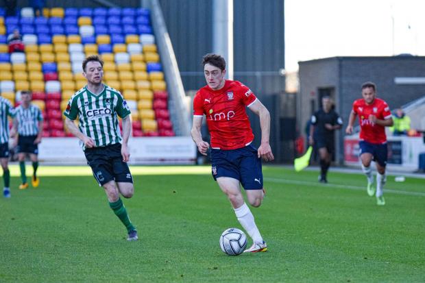 Harrison Hopper on the ball for York City in their 4-0 win over Blyth Spartans back in October. Picture: Tom Poole
