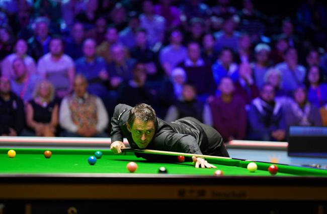 Ronnie O'Sullivan during his first round match with Michael White at the Barbican. Picture: Mike Egerton/PA Wire