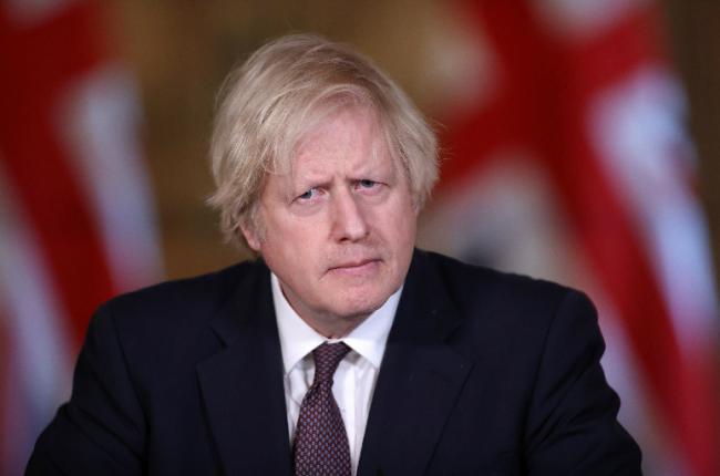 Boris Johnson spokes at Downing Street today