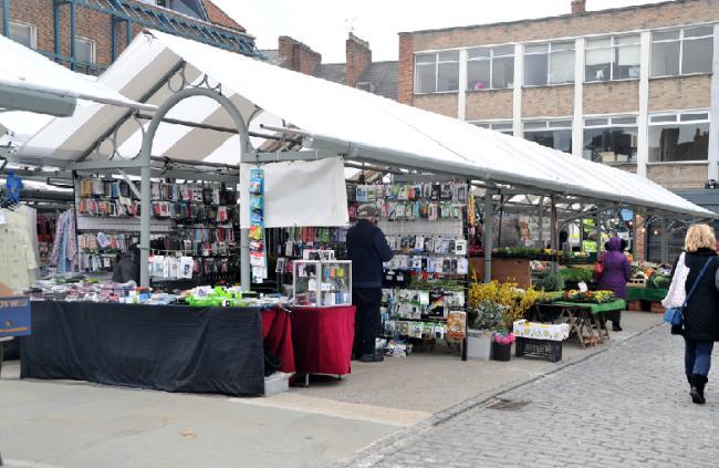 Shambles Market, which was closed on Saturday because of Storm Arwen’s high winds