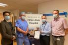 Paul Mortimer, head of clinical services at Clifton Park Hospital, with hip and knee consultants who have contributed to the data provided, Anthony Gibbon, Nick Carrington and Edward Britton.