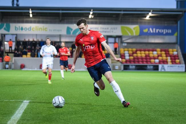 Jack McKay lines up a cross during York's 1-0 win over Alfreton. Picture: Adam Davy
