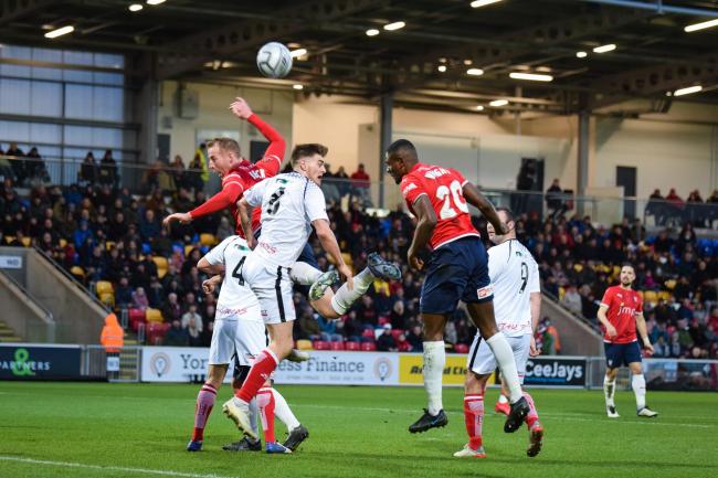 Action from York's most recent National League North game, a 1-0 win over Alfreton Town on December 28. Picture: Adam Davy