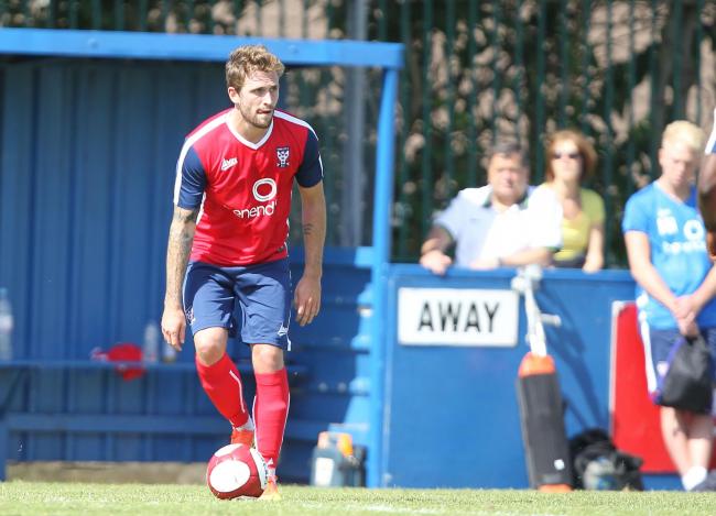Josh Law in action for York City at Farsley Celtic. Picture: Gordon Clayton