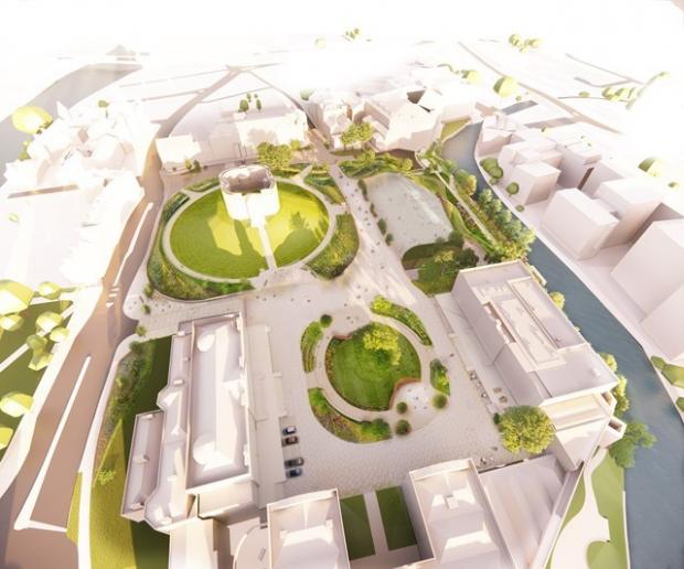 York Press: Design of the full scheme: Illustrative view of the Castle and Eye of York site  BDP Design and Access Statement