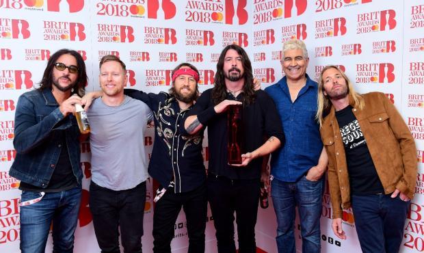 York Press: Foo Fighters with their award for Best International Group during the 2018 Brit Awards (PA).