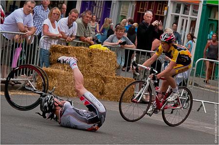'One Down' - Cycling City Races in York. Picture: Kevin Bailey