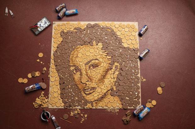 York Press: Alesha Dixon's portrait was created using more than 644 McVitie’s biscuits. Picture: Taylor Herring