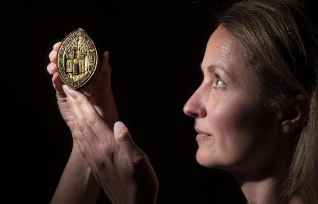 York Press: Leanne Woodhurst holds the Seal Matrix of the Vicars Choral