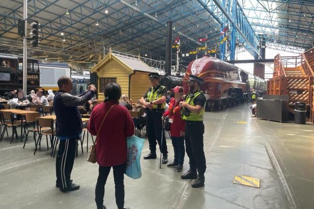 Police out in force at the National Railway Museum in York