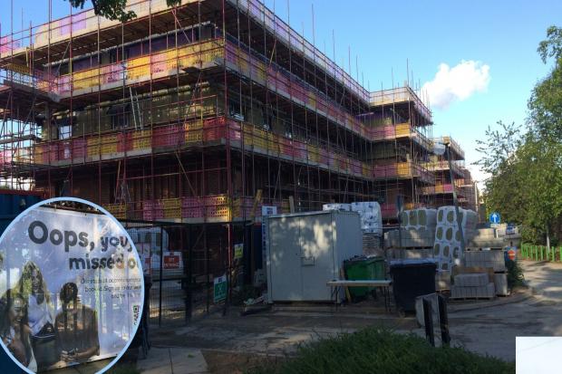 The student accommodation is still being built but (inset) every room has already been booked