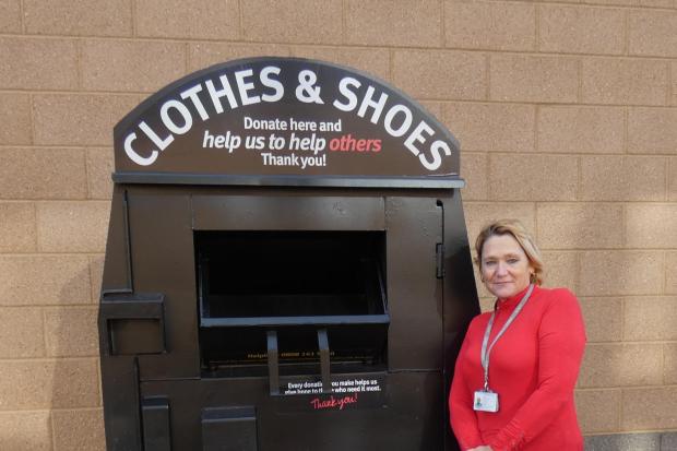 Gail Clayton, property services coordinator at Selby College, who organised the donation bank onsite