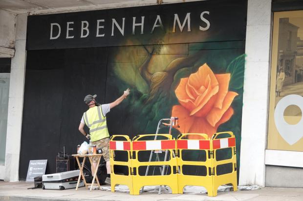York Press: The former Debenhams in Oxford Street, Harrogate, is being transformed by a street artist