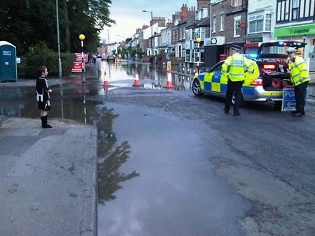 Burst water main floods East Parade, Heworth. Picture: Mr G Cuzziol 