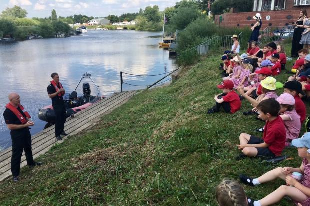 Naburn Primary School children get lessons in river safety from North Yorkshire Fire and Rescue Service's River Rescue team. Picture: Anne Clark